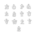 My shape Breloques antiques argentées de l'alphabet N à Z breloques en alliage de Zinc pendentif