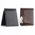 GUBINTU-Mini portefeuille portable en cuir véritable pour homme pince à billets petite poche à