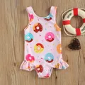 Maillot de bain une pièce pour petites filles imprimé crabe/mate mignon pour enfants pour les