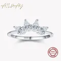 Ailmay – bague couronne en argent Sterling 925 anneaux de luxe en forme de goutte d'eau CZ clair