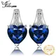 JewelpopPalace-Boucles d'oreilles à tige en argent regardé 925 pour femme coeur d'amour saphir