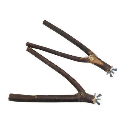 Bâton debout en bois naturel pour perroquet et hamster support de fourchette en bois brut pour