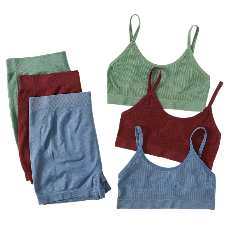 Femmes ensemble de soutien-gorge confort soutien-gorge haut et short ensemble sous-vêtements femme bas dos haut court femme sous-vêtements sans couture Lingerie Sexy Bralette