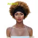 Perruque Synthétique Afro Crépue et Bouclée pour Femme Cheveux Bruns Courts Naturels Turban Noir