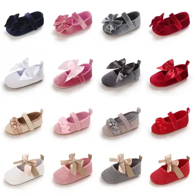 Chaussures de Princesse en Coton et Caoutchouc pour Bébé Fille de 0 à 18 Mois Souliers Plats à