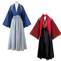 Uniforme japonais unisexe Hakama Aïkido K/h ensemble veste et pantalon kimono traditionnel