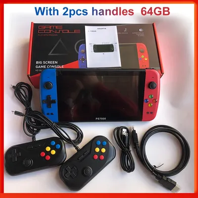 Console de jeu portable classique PS7000 avec 2 manettes de jeu 64 Go 5000 jeux gratuits pour