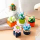 Mini blocs de construction de fleurs pour maison bureau plantes succulentes ornements en pot