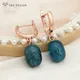 S & Z-Boucles d'oreilles pendantes en or rose 585 en forme d'œuf pour femme bijoux de fête pour
