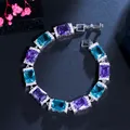 CWWZircons – Bracelets rectangulaires en cristal de zircone cubique pour femmes bijoux de luxe en
