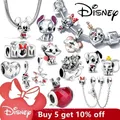 Breloques Disney Stitch Minnie Mouse Winnie en Argent 925 Bracelet Original Perles Pendentif