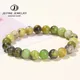 JD Bracelet en perles opale rose naturelle pour femmes pierre ronde opale verte minéraux pierre