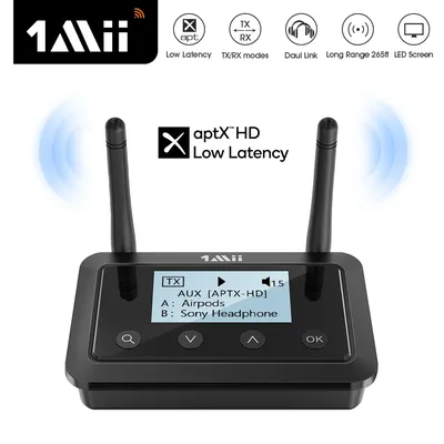 1Mii B03+ transmetteur récepteur Bluetooth 3.5 aptX LL HD 5.0mm Aux Audio adaptateur pour TV PC