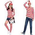 Costume d'Halloween pour hommes et femmes tenue de Pourim robe de paupières chemise chapeau