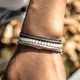 Ensemble de bracelets tressés faits à la main Boho pour hommes bracelet de document en argent