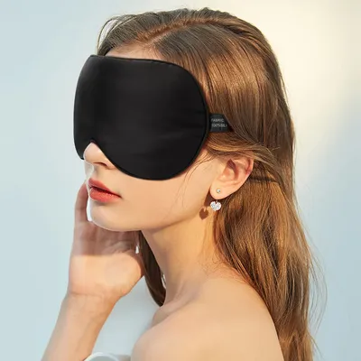 Masque de sommeil en soie de mûrier 100% naturel patchs pour les yeux doux bandeau pour les yeux