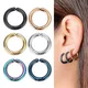 Boucles d'oreilles clip d'oreille en acier inoxydable pour femmes et hommes cercle d'oreille rond