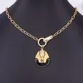 Collier avec pendentif en forme de main en Zircon pour femmes et hommes collier plaqué or motif