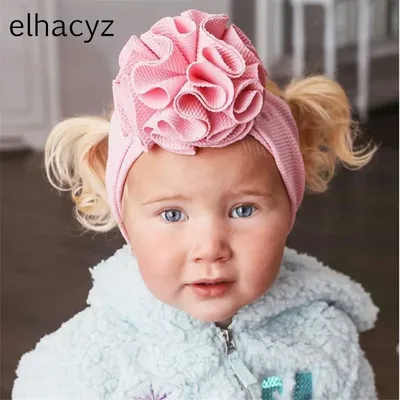 Bandeau élastique à fleurs pour bébés filles 1 pièce joli Turban solide à la mode accessoires