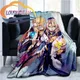 Couverture en cachemire avec motif Genshin Impact couverture imprimée 3D couverture chaude fond