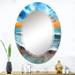 Designart 'Sunset Over The Sea With Blue And Orange Sky' Nautical & Coastal Printed Wall Mirror