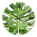 Designart 'Green Monstera Leaf Tropical Palm Botanical Detail' Tropical wall clock
