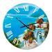 Designart 'House Near The Sea Colorful Flowers I' Nautical & Coastal wall clock