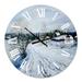 Designart 'Country Road In Winter Times II' Traditional wall clock