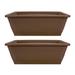 HC Companies 12-Inch Outdoor Plastic Deck Flower Planter Box, Chocolate (2 Pack) - 2.05