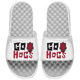 Men's ISlide White Arkansas Razorbacks Go Hogs Slide Sandals