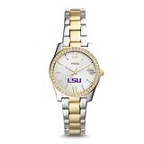 Women's Fossil Silver LSU Tigers Personalized Scarlette Mini Two-Tone Stainless Steel Watch