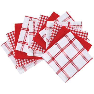 Coordinating Flat Waffle Weave Dish Cloths, Set Of 12 Dish Cloth by T-fal in Red