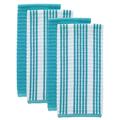 Solid & Stripe Waffle Terry Kitchen Towels, Set Of 4 Towel by T-fal in Breeze