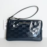 Michael Kors Bags | Michael Kors Jet Set Item Large Gusset Top Zip Wristlet Patent Leather Mk Navy | Color: Blue | Size: Os