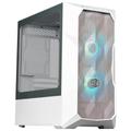 Cooler Master TD300 Mesh White Micro-ATX Tower with Polygonal Mesh Front ana Removable Top Panel, ARGB/PWM Hub Tempered Glass, Dual Sickleflow PWM ARGB Lighting Fans
