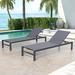 Latitude Run® 77.5" Long Reclining Single Chaise Metal in Gray | 38 H x 26.3 W x 77 D in | Outdoor Furniture | Wayfair