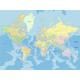 Papier peint panoramique carte du monde - 360 x 270 cm de Sanders&sanders bleu, jaune et vert