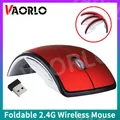 Mini souris sans fil 2.4G pliable récepteur USB optique ergonomique pour bureau PC portable