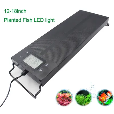 Lampe LED intelligente pour aquarium 12-18 pouces étanche allumage/extinction automatique