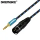 DREMAKE-Câble Audio Stéréo Mâle vers XLR 3 Broches XLR vers 3.5 Mini Jack Convertisseur Stéréo