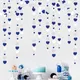 Guirlandes de cœurs d'amour en papier bleu marine royal argent et or fournitures de décoration