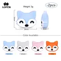 LOFCA – anneau de dentition en Silicone de qualité alimentaire 2 pièces Mini renard sans BPA