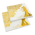 Serviettes en papier feuille d'or pour mariage décor de mariée fibre optique élégant 20 feuilles