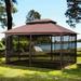 13x10 Outdoor Patio Gazebo Canopy Tent with Ventilated Double Roof and Mosquito Net with Detachable Mesh Screen on All Sides