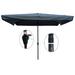 10 x 6.5ft Rectangular Patio Umbrella Outdoor Market Umbrellas with Crank & Push Button Tilt for Garden Swimming Pool Market