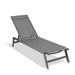 Outdoor Chaise Lounge Chair Five-Position Adjustable Aluminum Recliner All Weather For Patio Beach Yard Pool