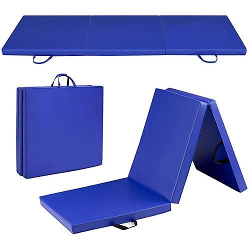 Fitnessmatte 180x60cm Yogamatte klappbar blau