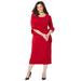 Plus Size Women's Ruffle Sleeve Shift Dress by Catherines in Classic Red (Size 5X)