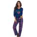 Plus Size Women's Cozy Pajama Set by Dreams & Co. in Evening Blue Plaid (Size 34/36) Pajamas