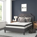 Lark Manor™ Aluino Tufted Platform Bed w/ 10 Inch Pocket Spring Mattress Upholstered in Gray | 50.75 H x 59 W x 81 D in | Wayfair